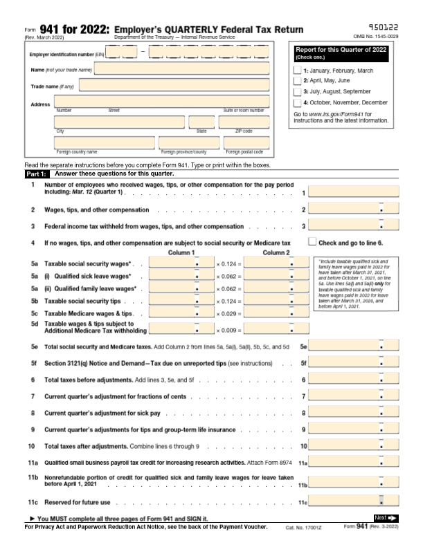 Form 941 (2022)