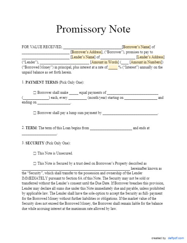 Promissory Note