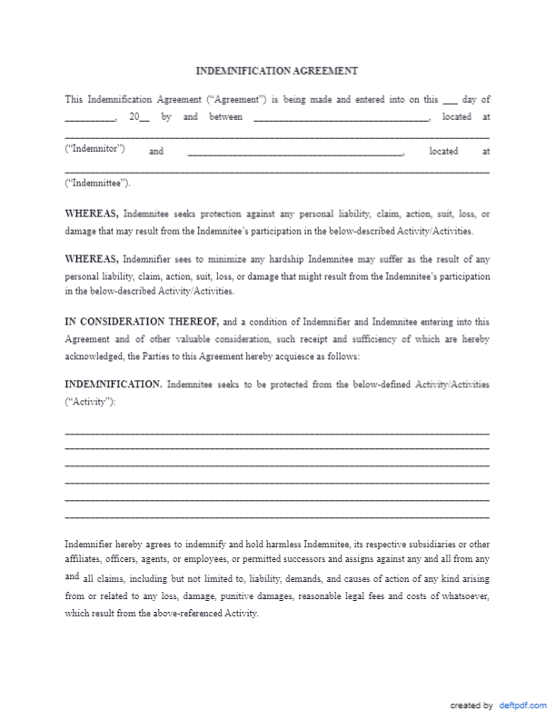 Indemnification Agreement