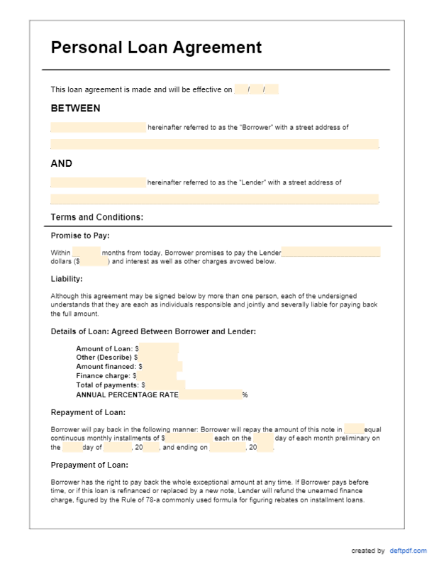 Personal Loan Agreement