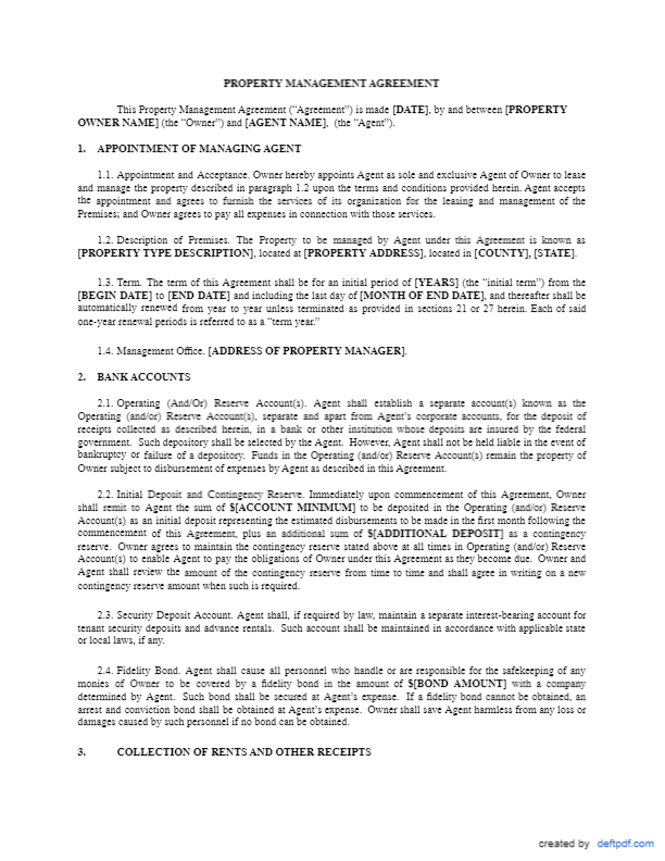 Property Management Agreement