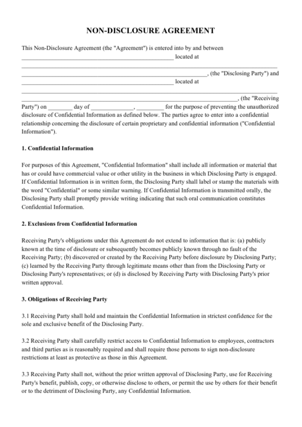 Non-Disclosure Agreement