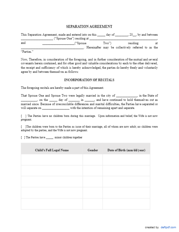Separation Agreement