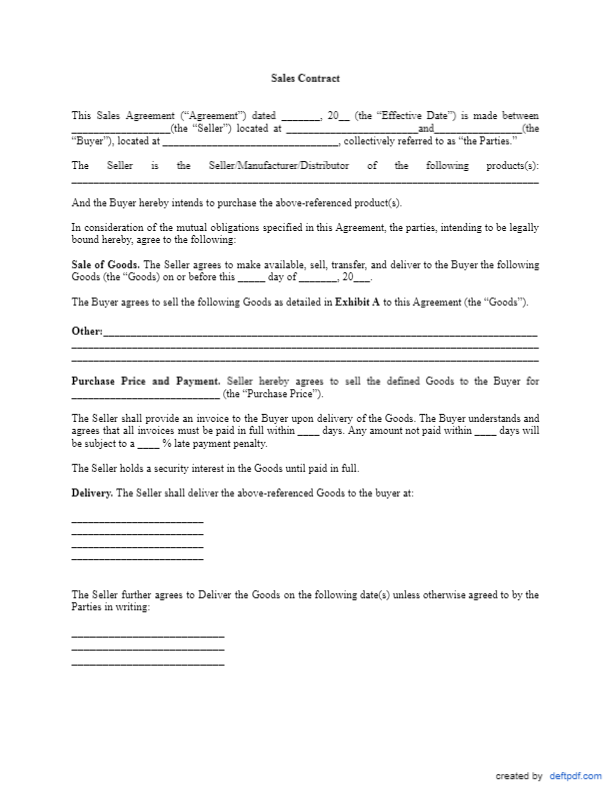 Sales Contract