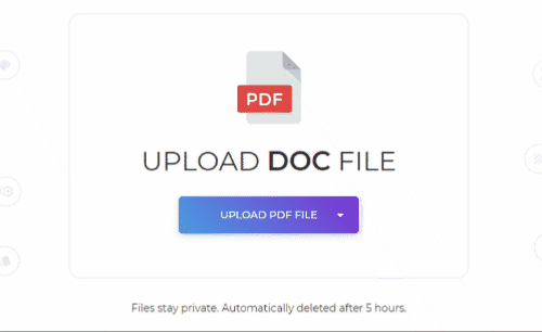 DeftPDF upload file