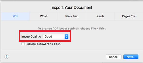 Highest image quality for PDF in mac