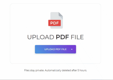 DeftPDF upload PDF file