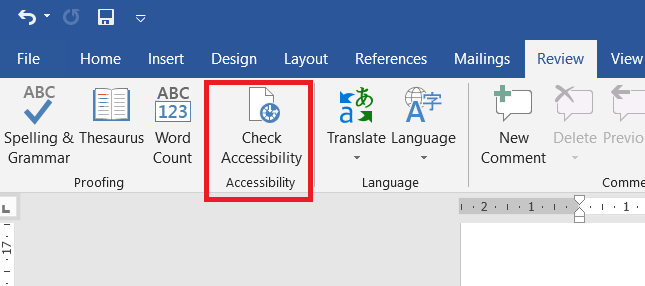 Check accessibility in Word