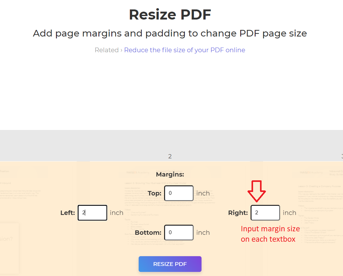 how to change margins in a pdf document