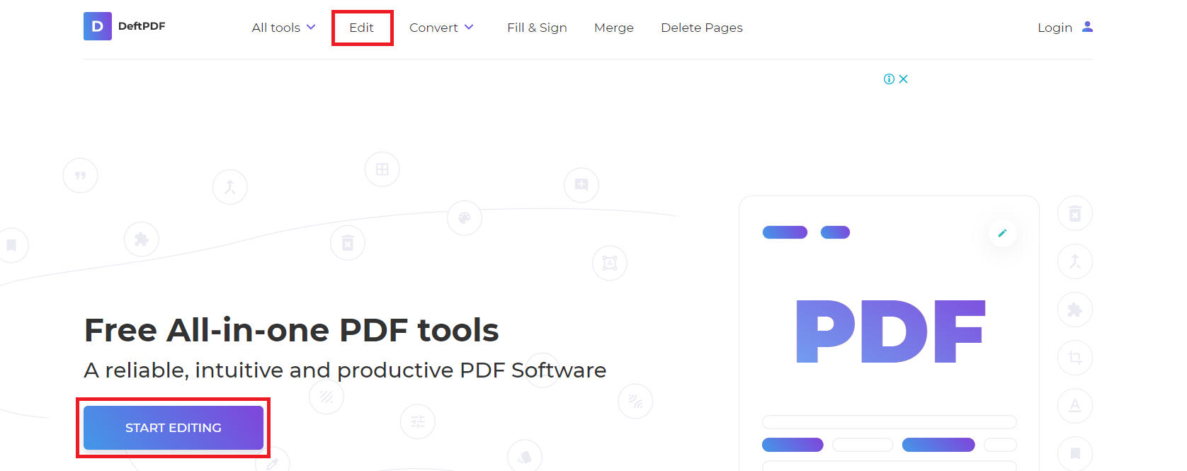 edit PDF using deftPDF