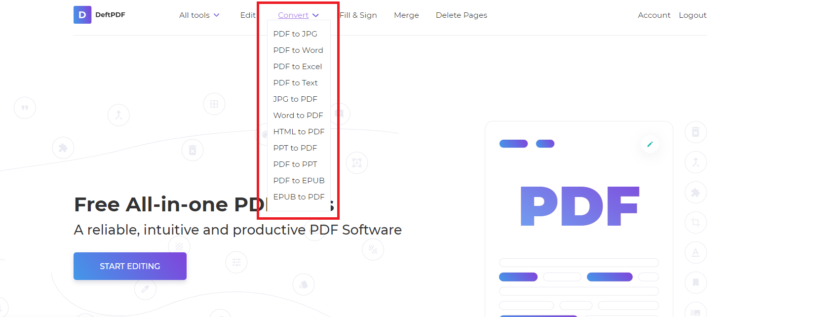 deftpdf online tools to convert are free