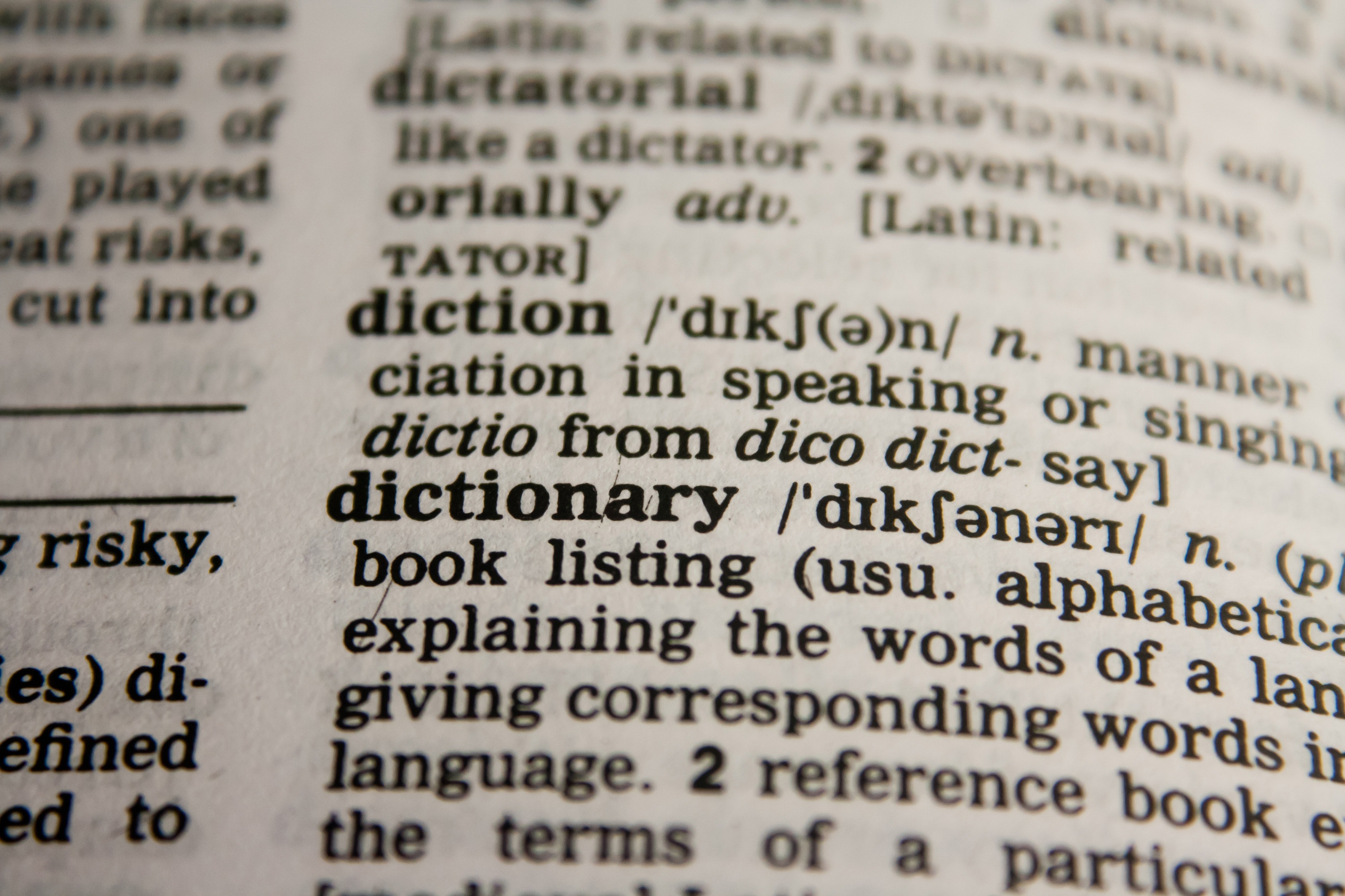 a dictionary photo symbolizing language should be set on accessible PDF