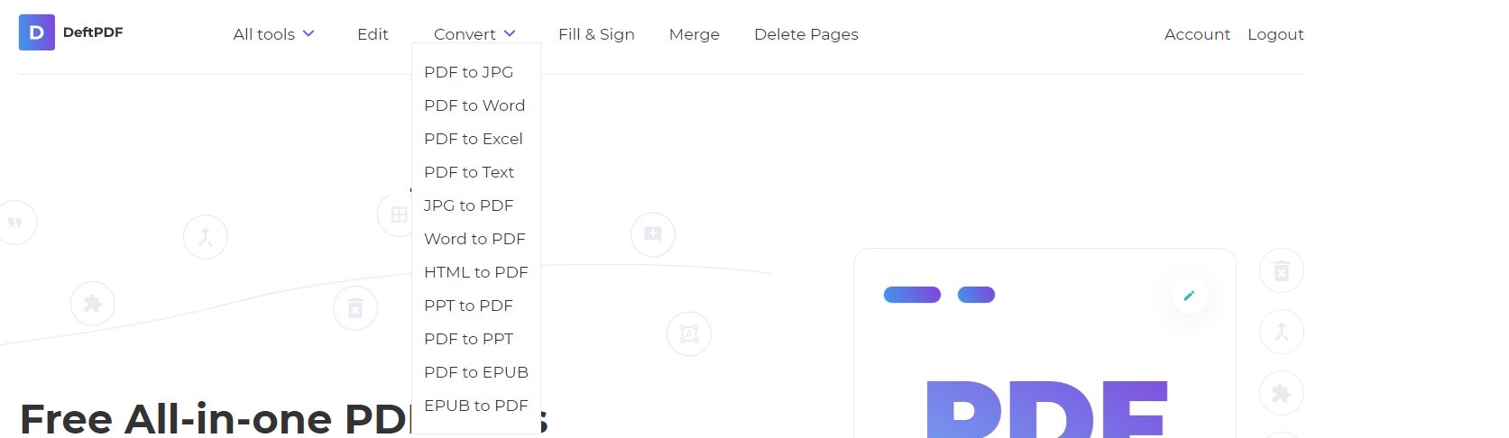 DeftPDF convert tools
