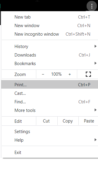 print invoice using browser