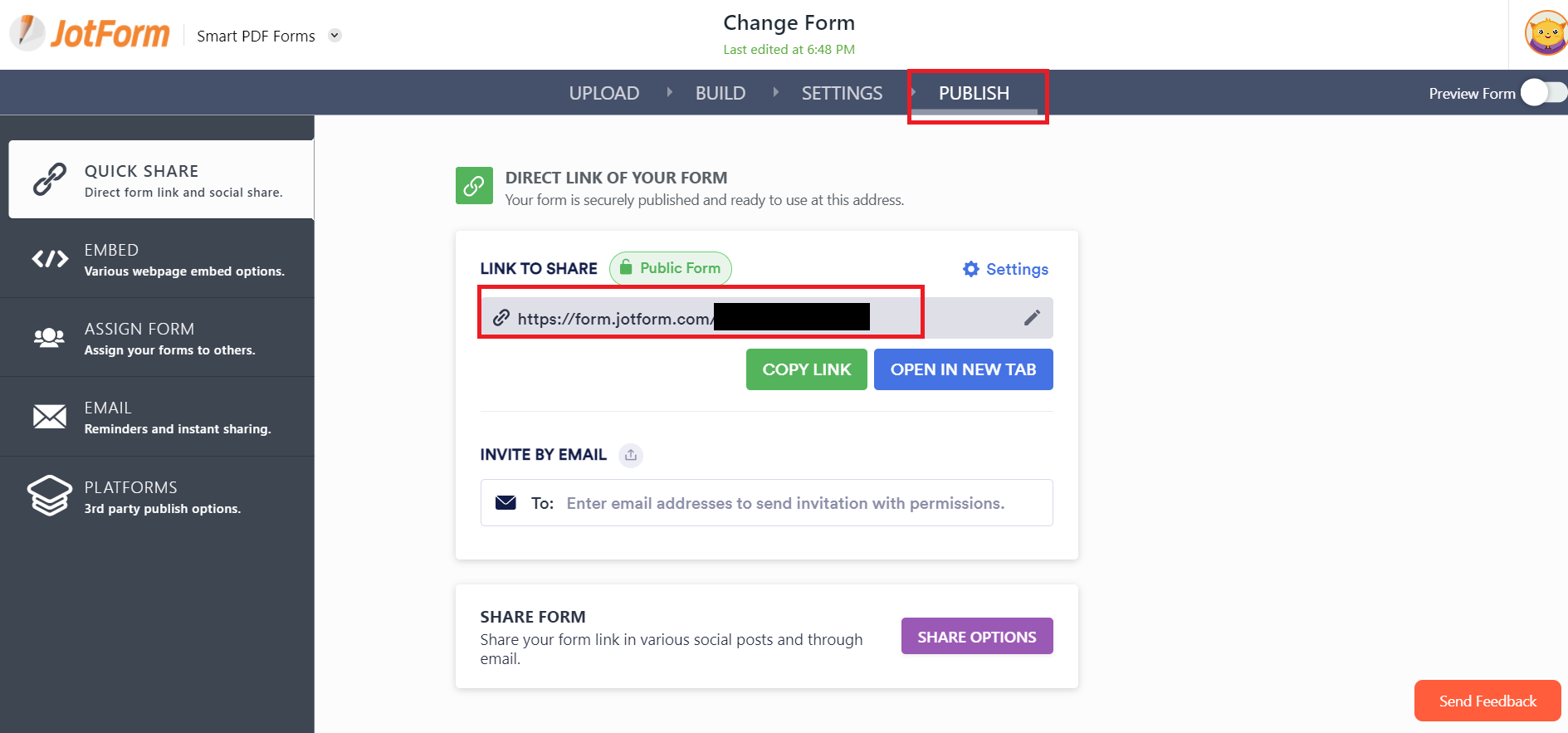 Jotform links