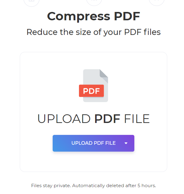 upload pdf files to compress