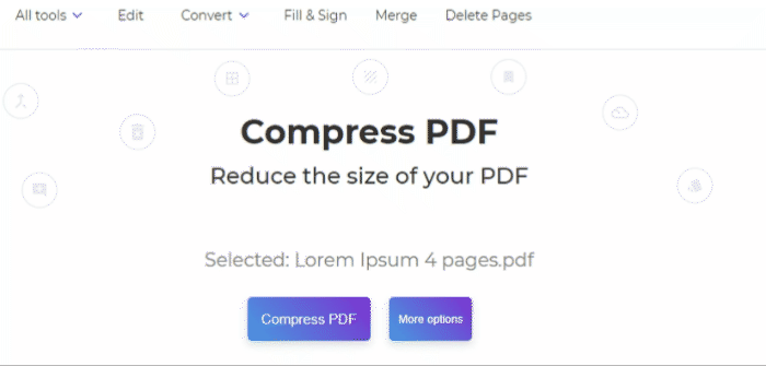 Compress options DeftPDF