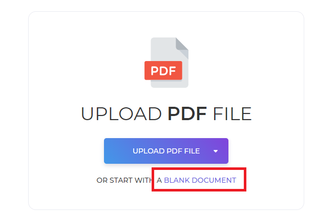 deftpdf_start with a blank document