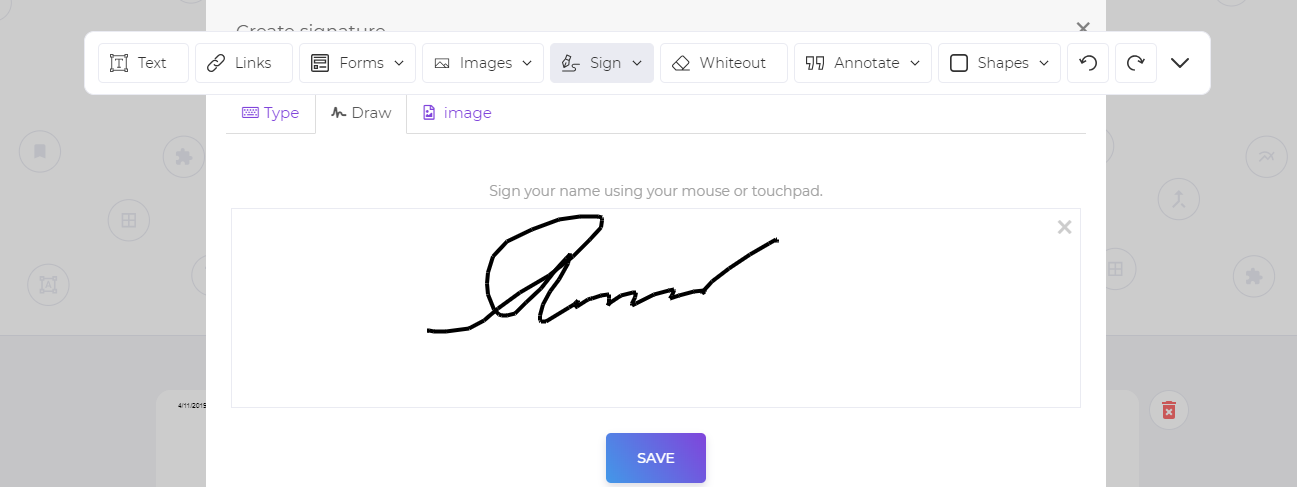 デフテフPDFファイル online PDF editor electronic signature