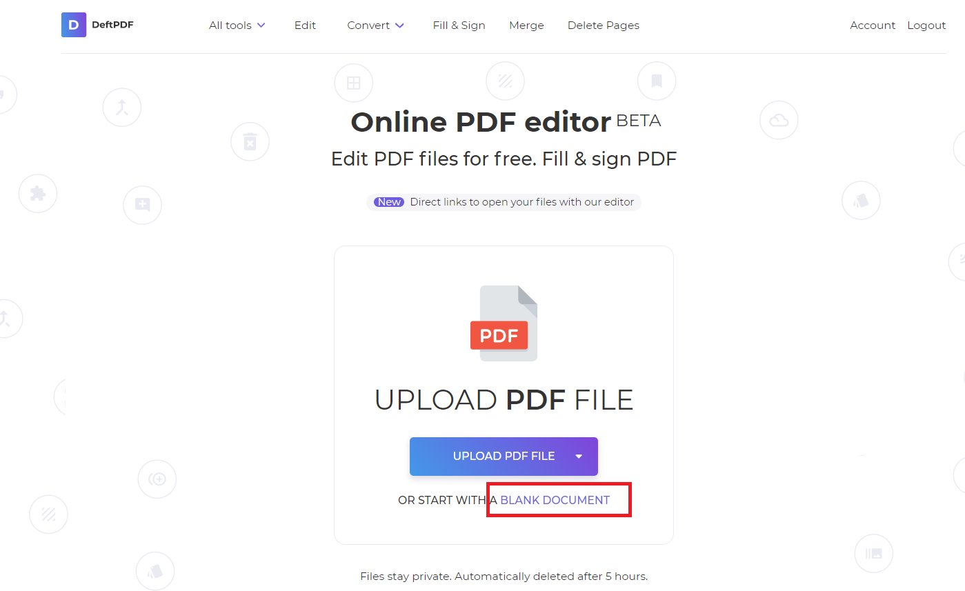 create a pdf with deftpdf