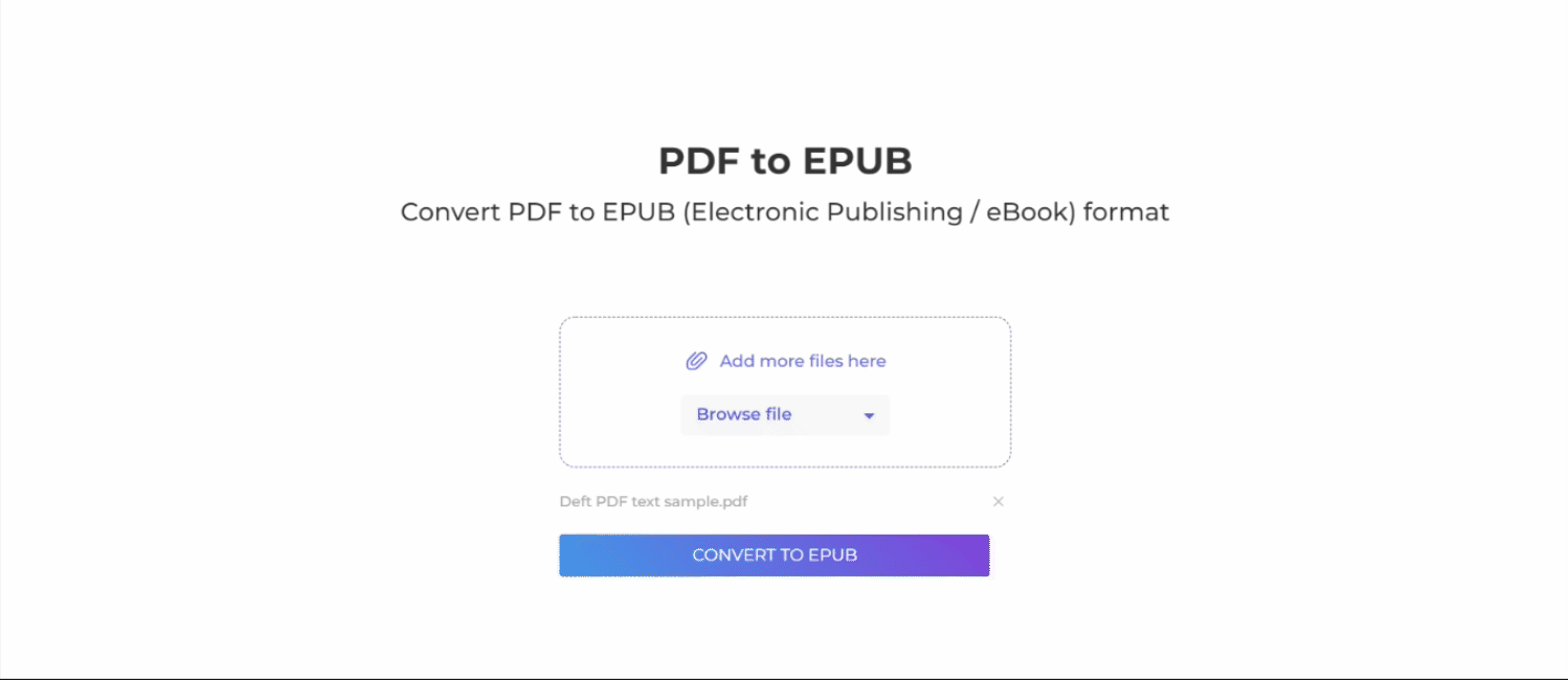 Convert pdf to epub using deftpdf
