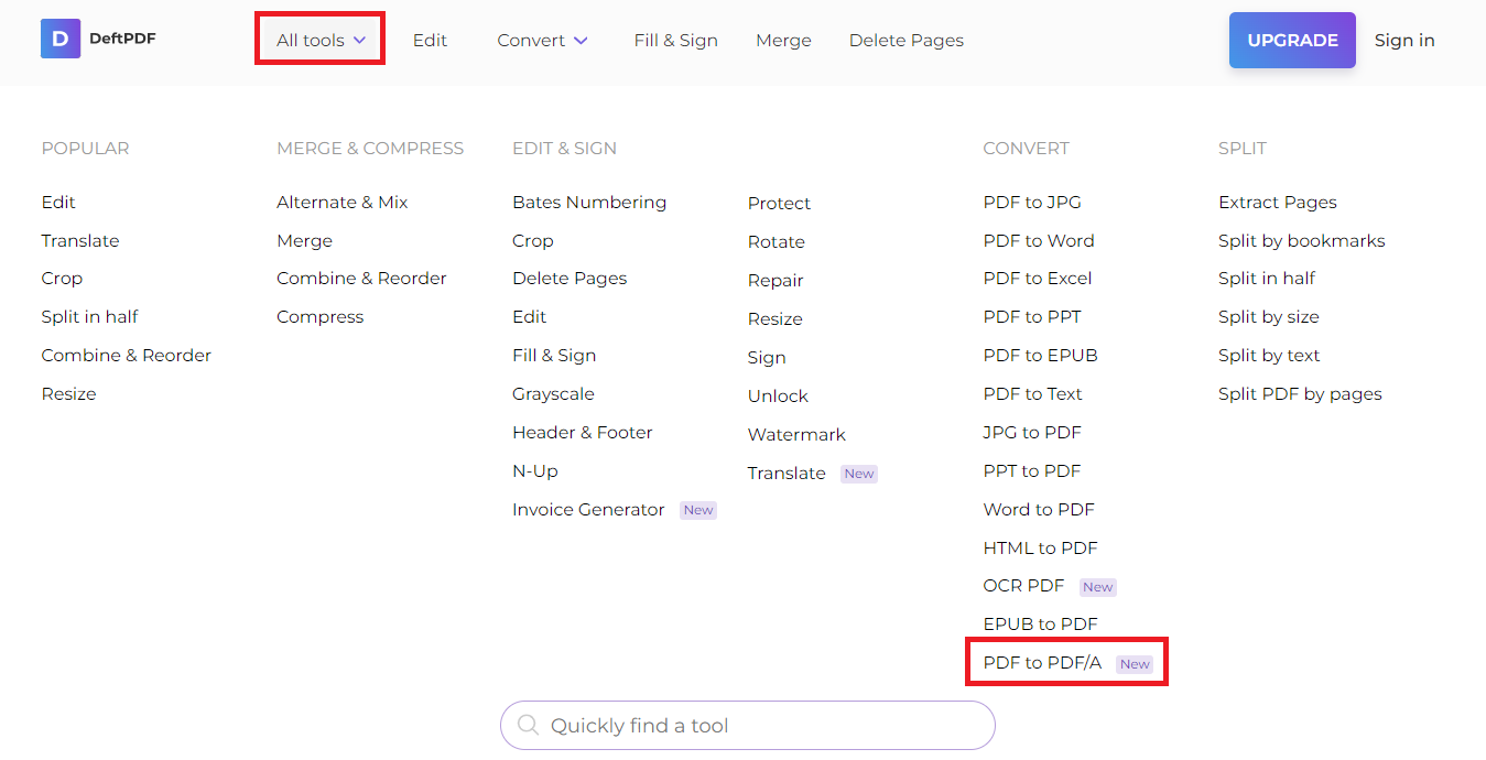 all tools pdf to pdf/a