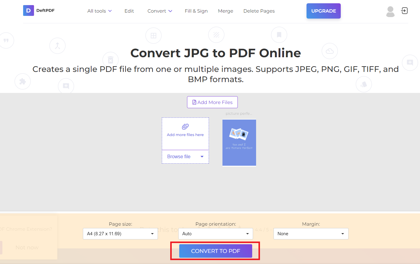 convert heic to pdf by clicking convert