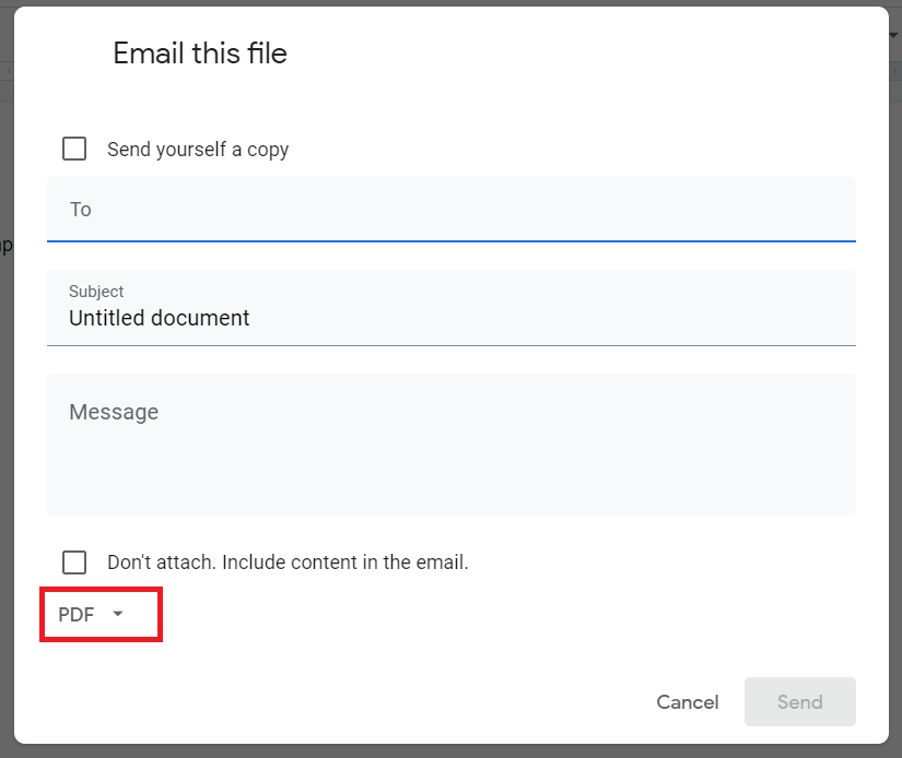 send as pdf in google docs