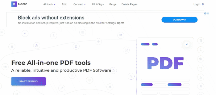 Deftpdf объединить и изменить порядок tool