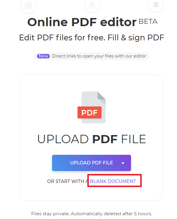 blank document on DeftPDF
