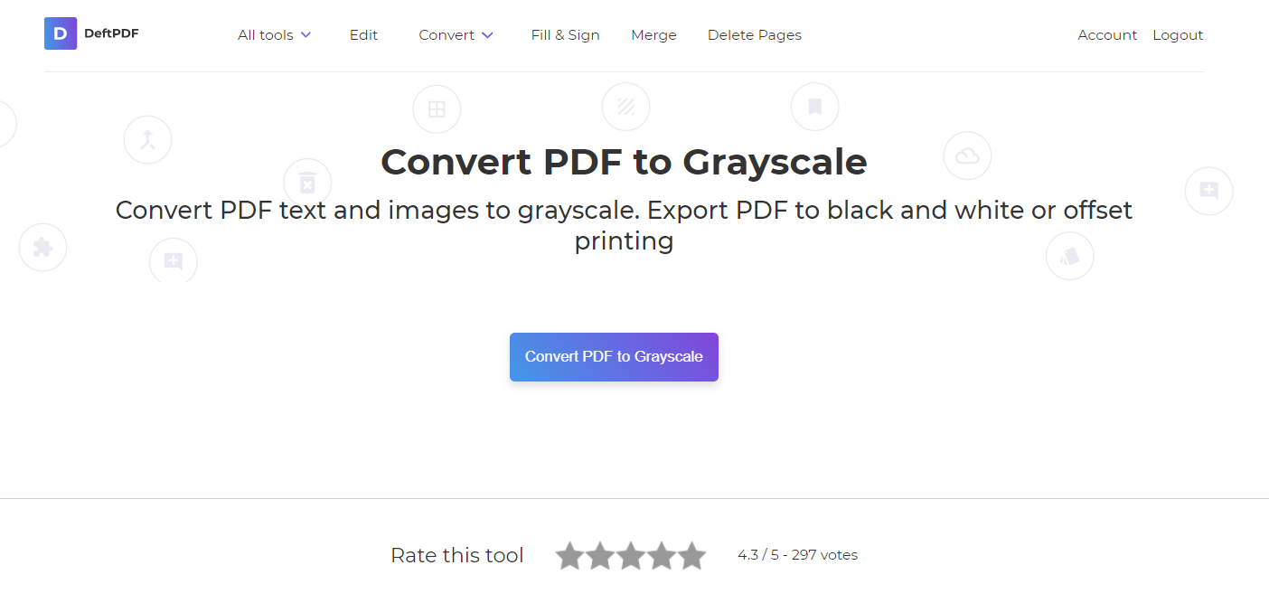 convert PDF to grayscale