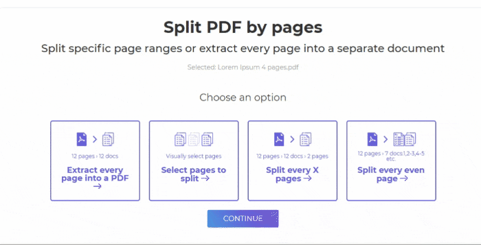 DeftPDF Split PDF by number of pages