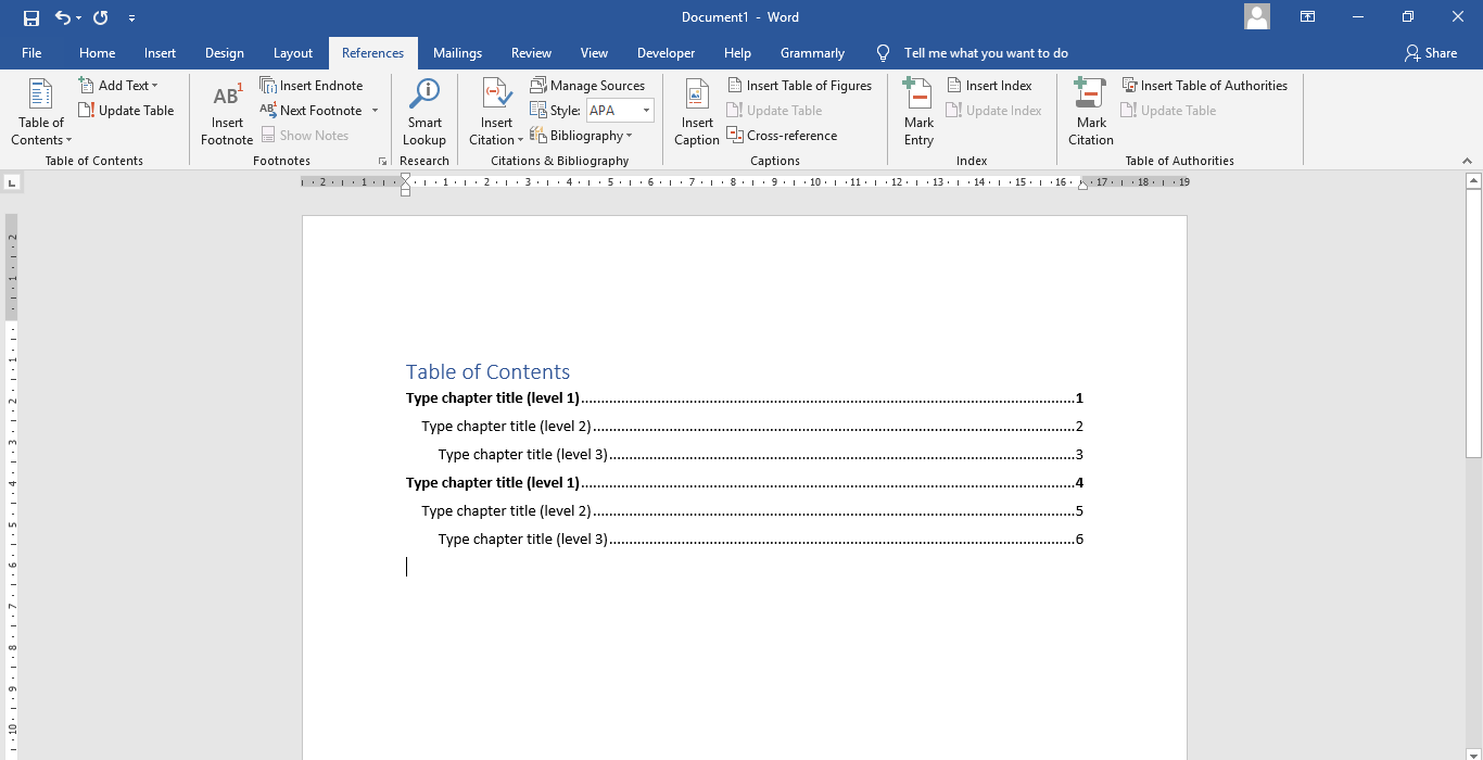 DeftPDF table of contents Sample