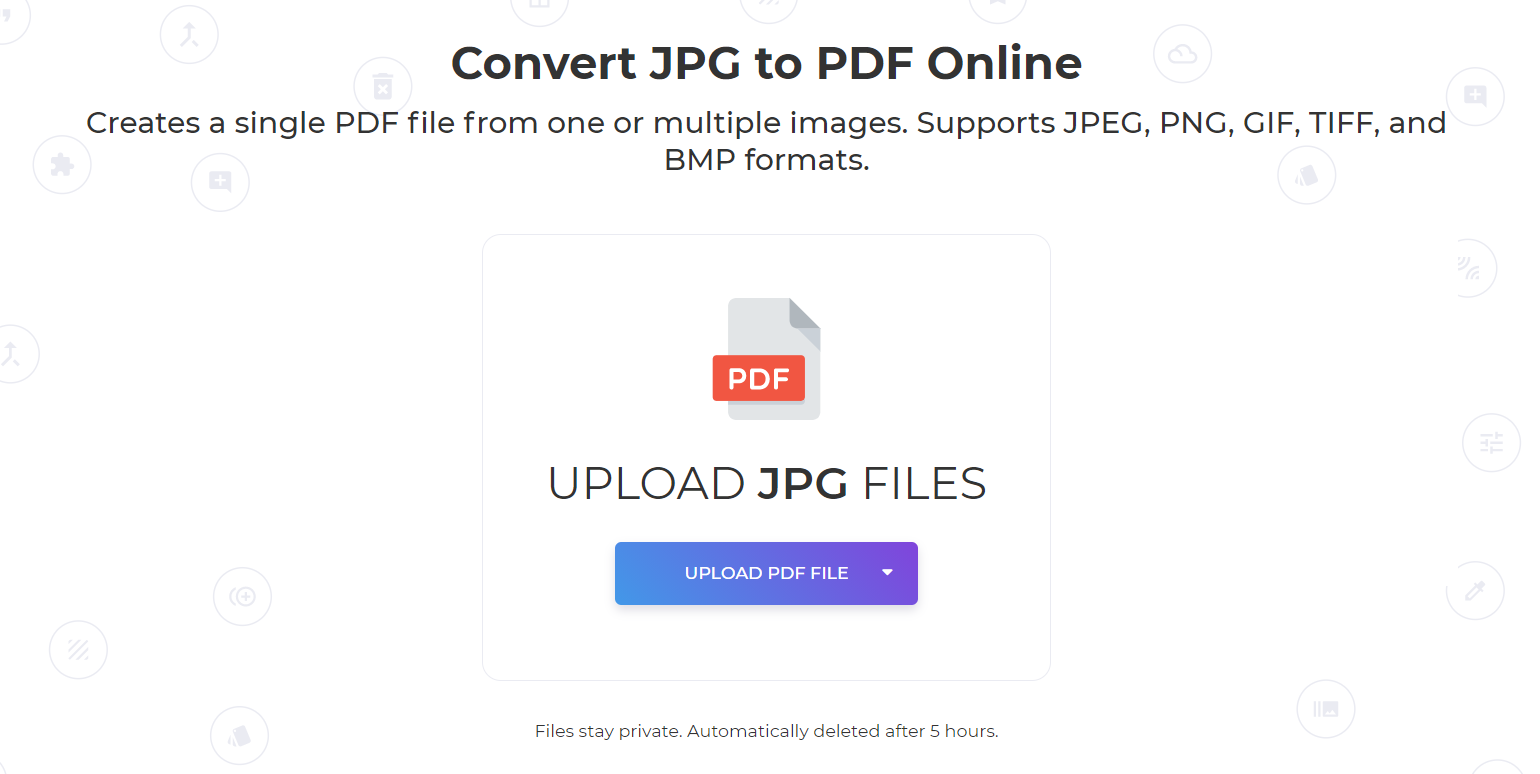 DeftPDF JPG to PDF tool