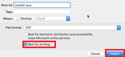 best for printing, export as PDF