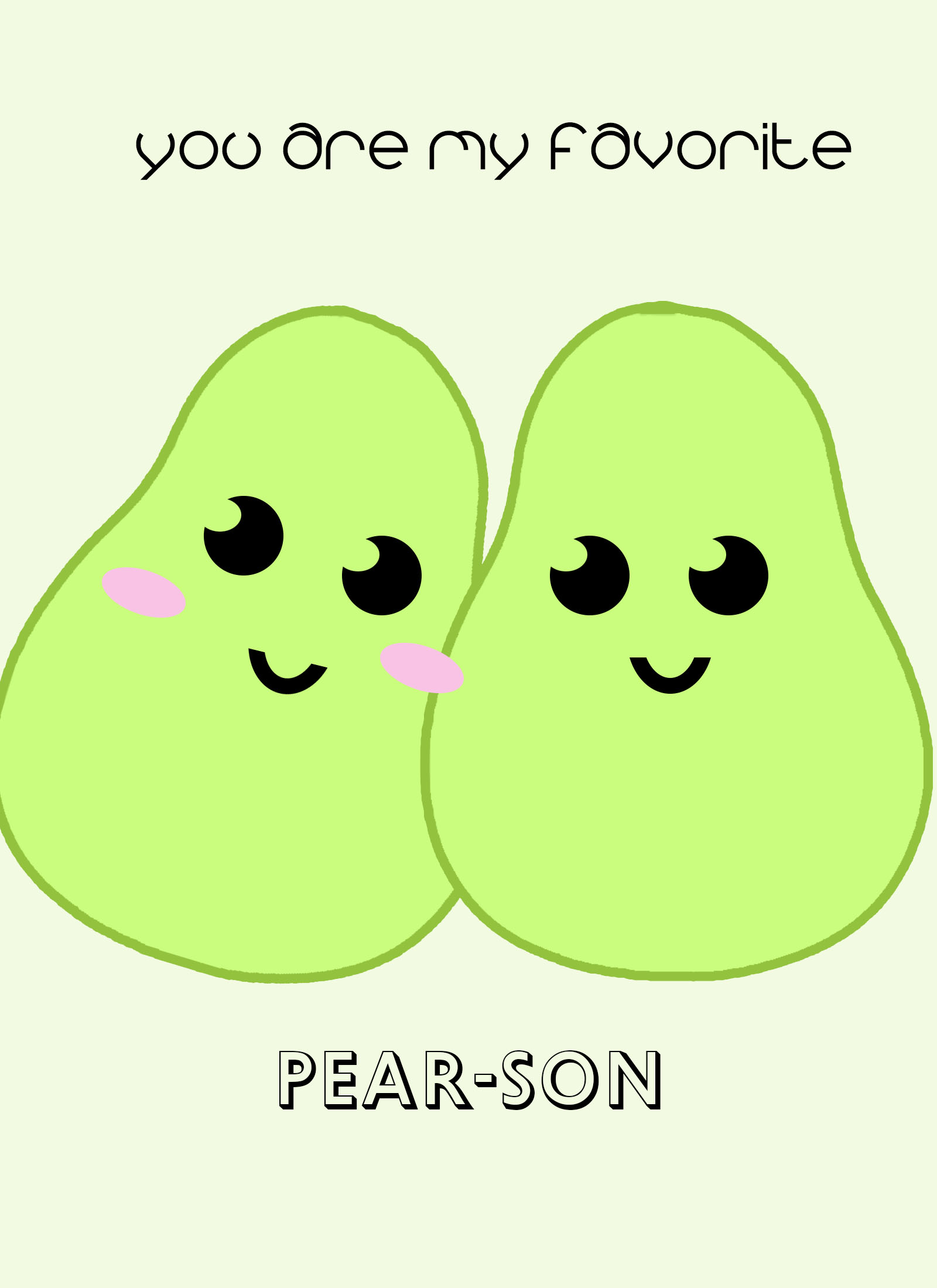 pear valentines greeting card free