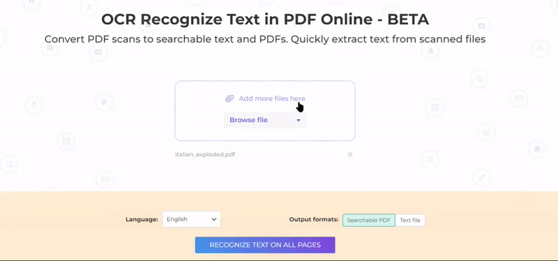 convert image based documents into PDF pesquisável with OCR tool