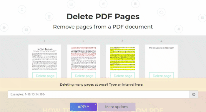 DeftPDF delete pages