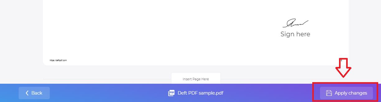 DeftPDF online PDF editor save