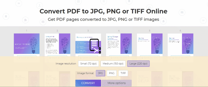 DeftPDF PDF to JPG or PDF to PNG