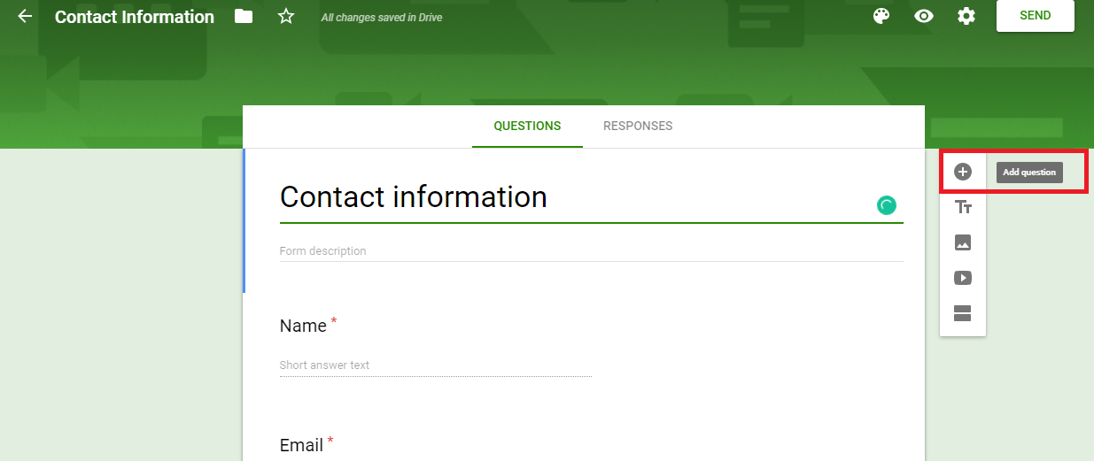 Google formları add question