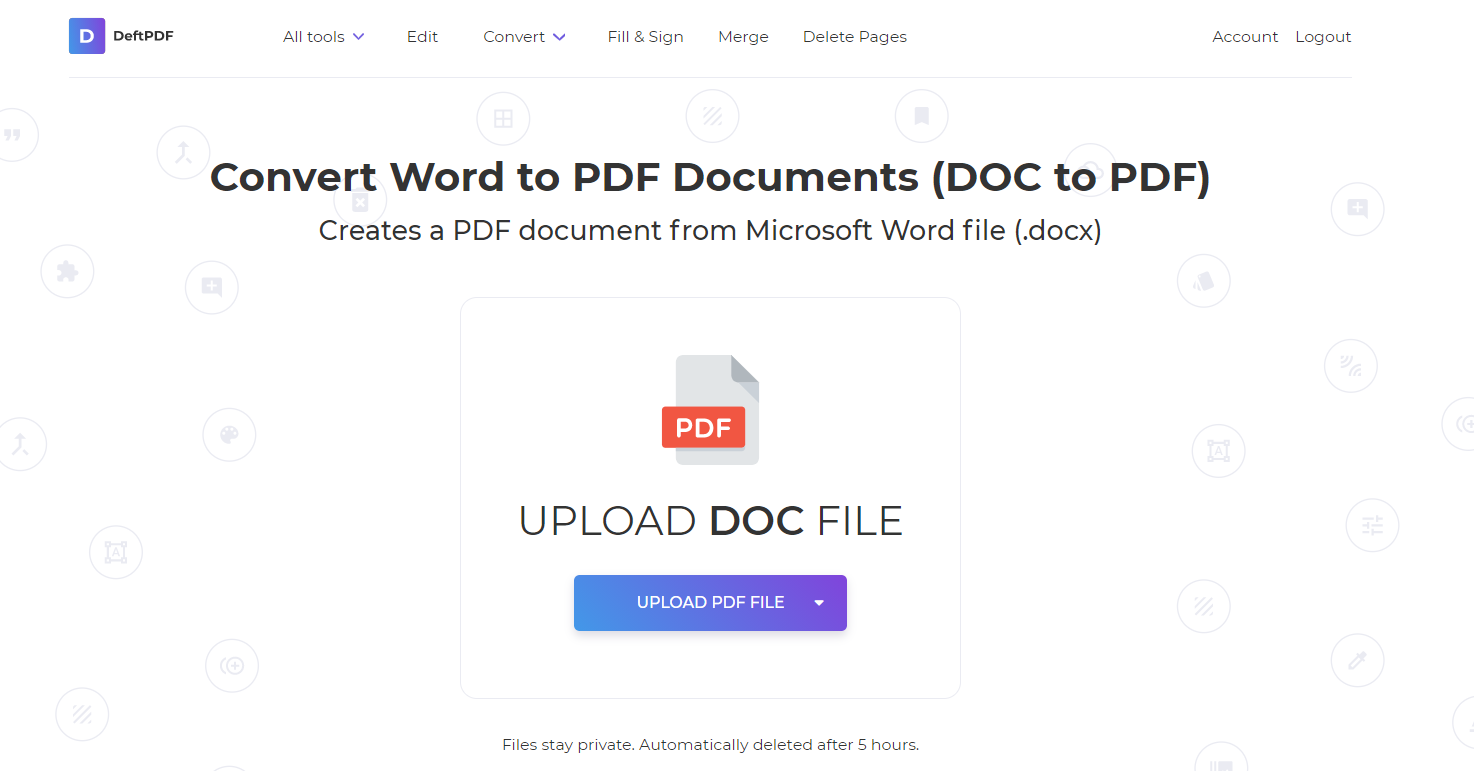 doc to pdf using deftpdf