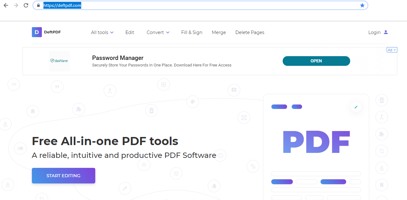 デフテフPDFファイル online PDF editor