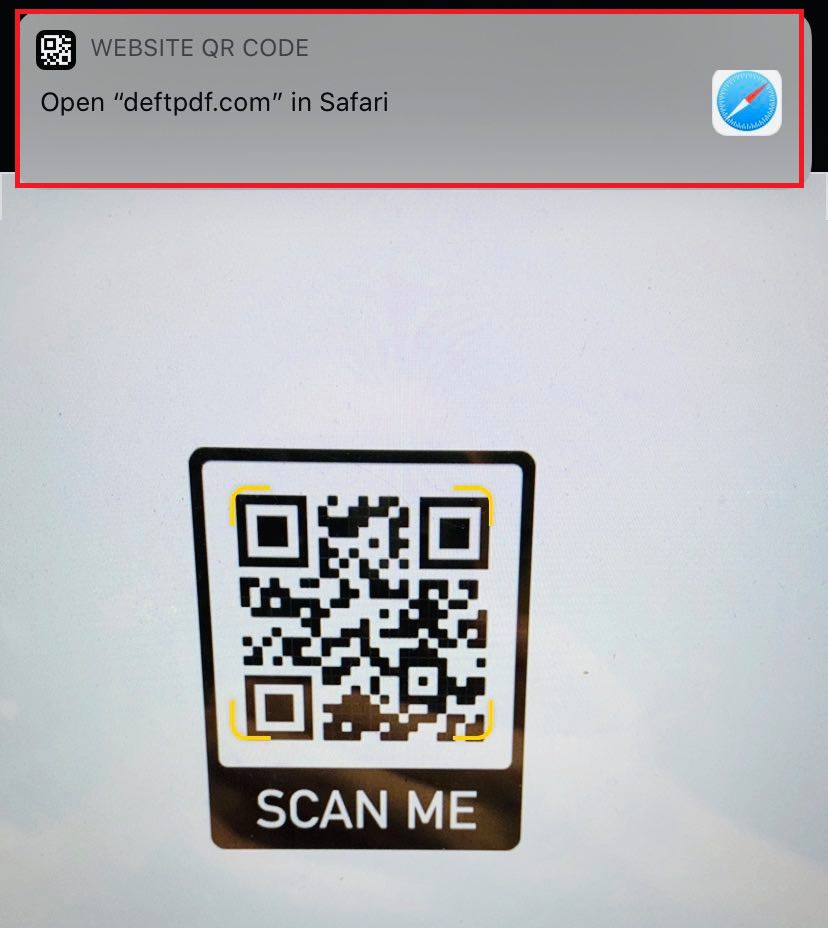 QR code notification