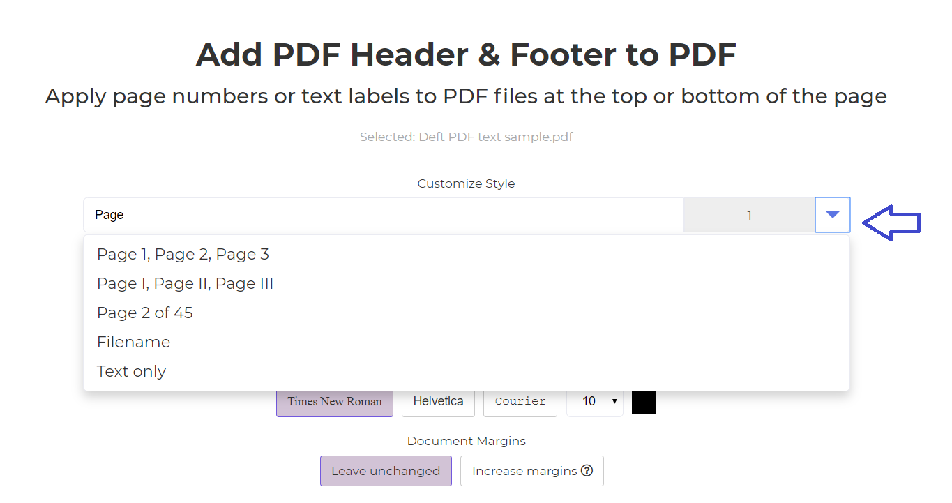 DeftPDF_change footer style