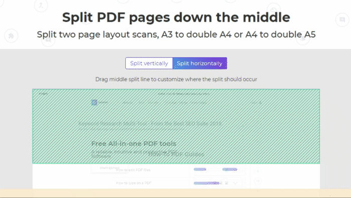 Deft PDF split page in half