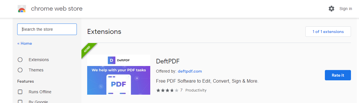 DeftPDF chrome extension