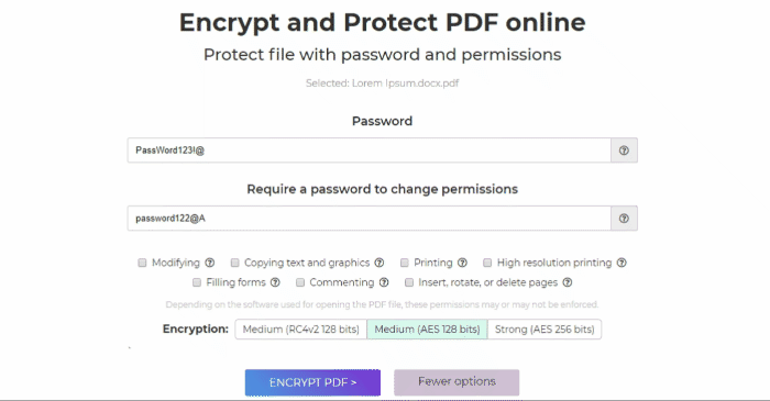 DeftPDF_owner password limitations