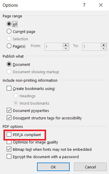 PDF A compliant