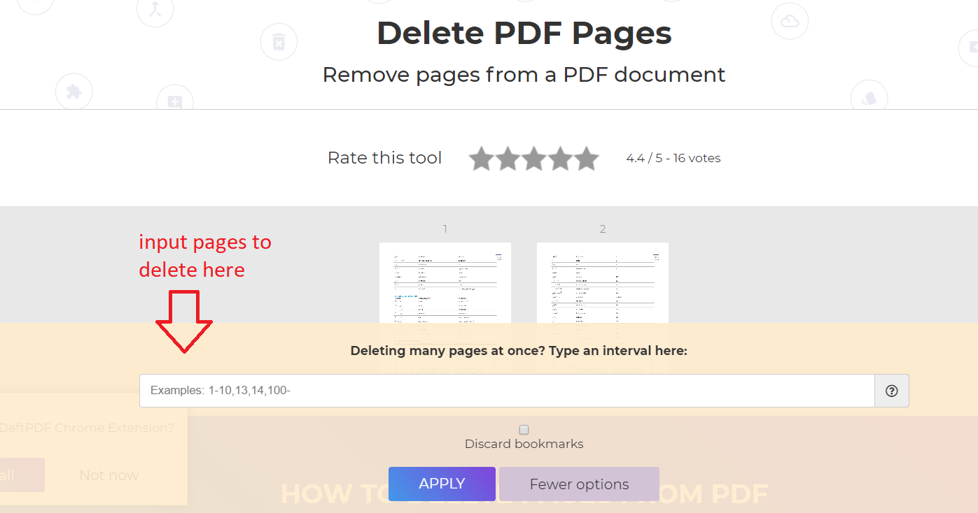 Delete in intervals by DeftPDF tools